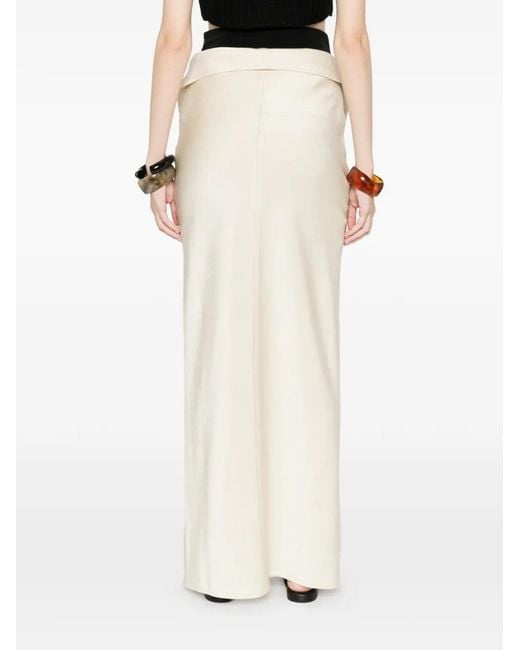 Nanushka White Split Front Long Skirt