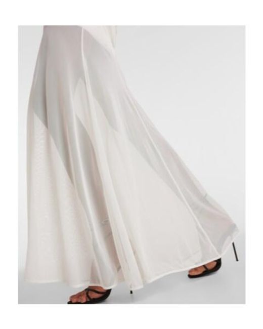 David Koma White Bridal Strapless Gathered Cady Gown
