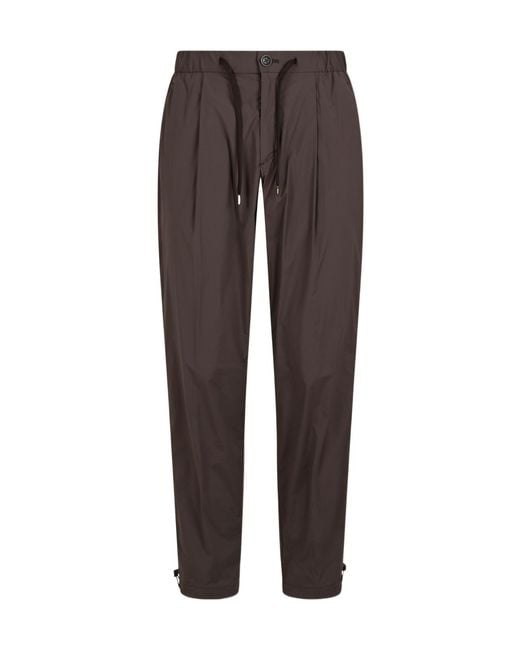 Herno Brown Drawstring Casual Pants for men