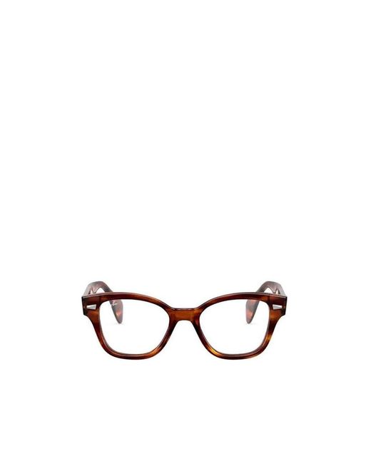 Ray-Ban White Inverted Trapezoidal Full-Frame Glasses for men