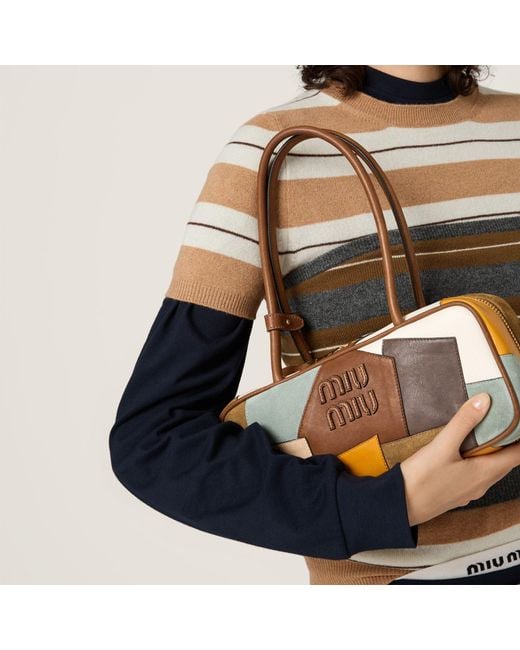 Miu Miu White Beau Patchwork Shoulder Bag