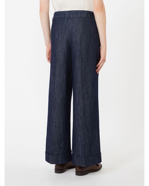 Max Mara Blue 'S Wide Leg Denim Jeans