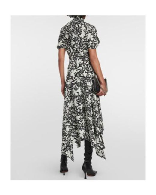Stella McCartney White Floral Silk Midi Dress