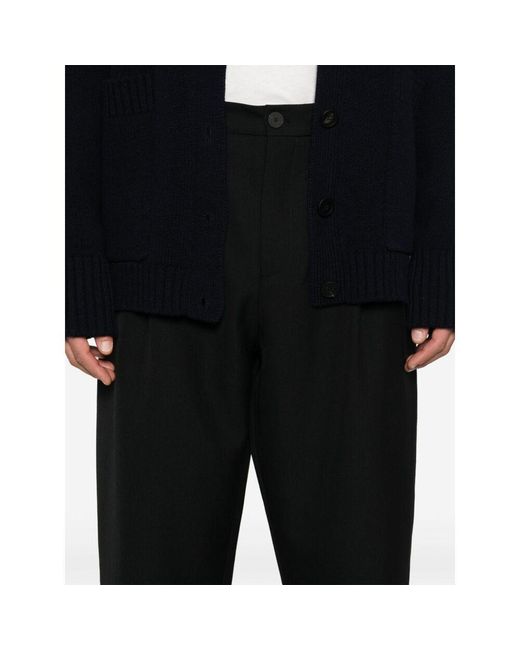 Studio Nicholson Black Belt-Loop Casual Pants for men