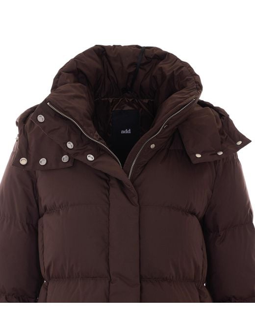 Add Brown Amadeus Hooded Puffer Coat