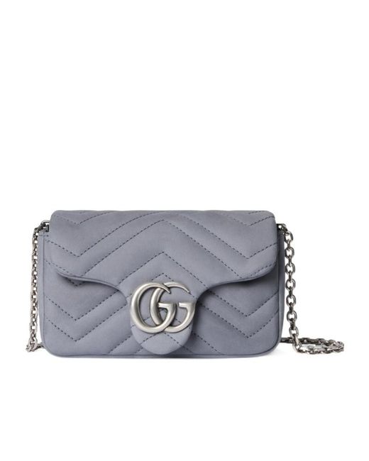 Gucci Gray Gg Marmont Mini Shoulder Bag