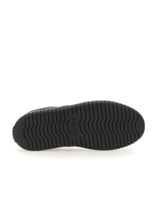 Bally Black Side-Stripe Round Toe Sneakers for men