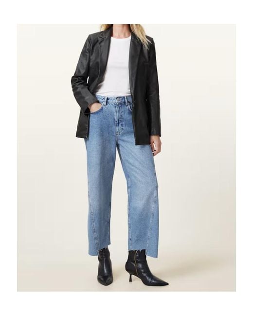 AllSaints Black Deri Leather Blazer