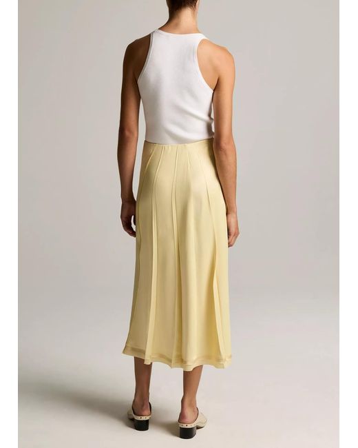 Vince Metallic Raw-Edge Satin Skirt