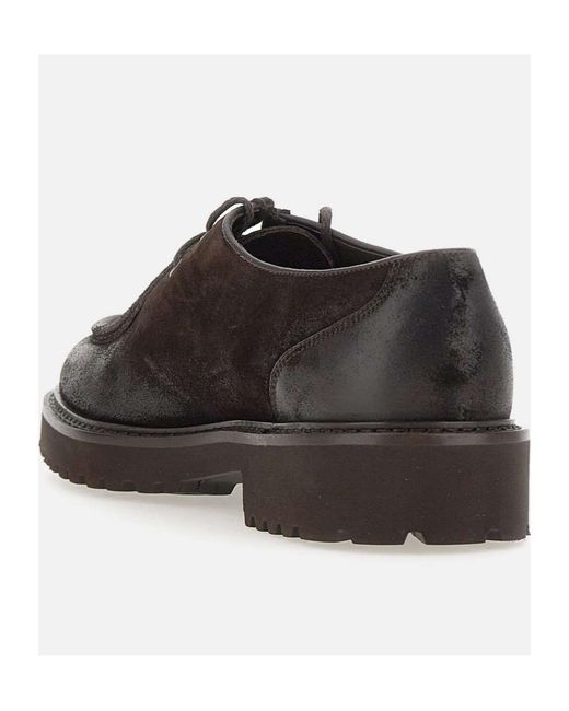 Doucal's Brown Round-Toe Lace-Up Loafers for men