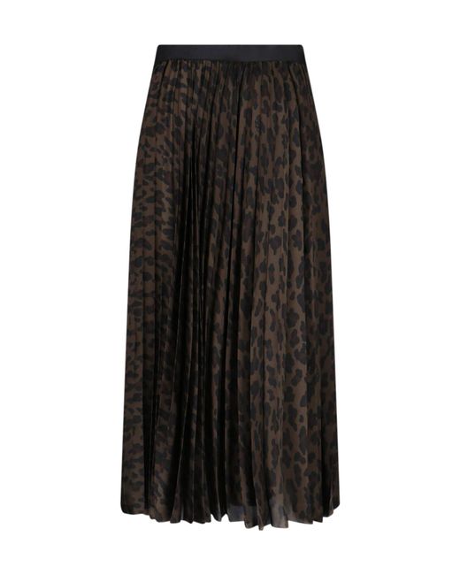 Sacai Black Leopard Print Skirt