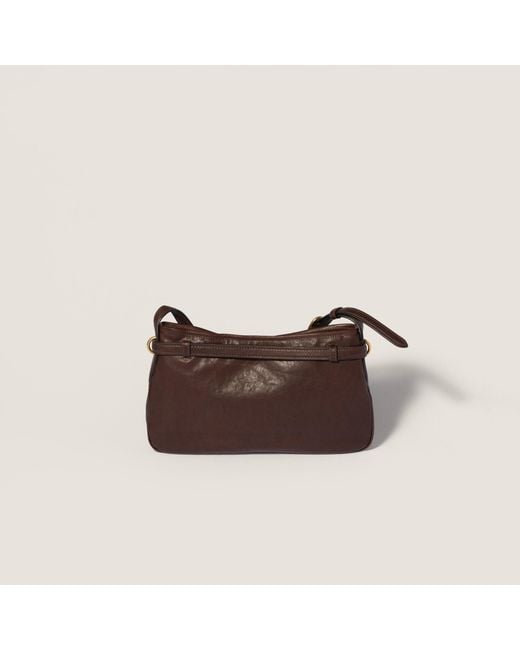 Miu Miu Brown Aventure Nappa Leather Bag