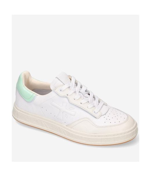 Premiata White Logo Sports Shoes