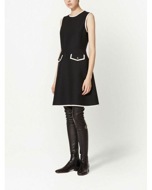 Valentino Black Stud Detailed Crewneck Sleeveless Dress