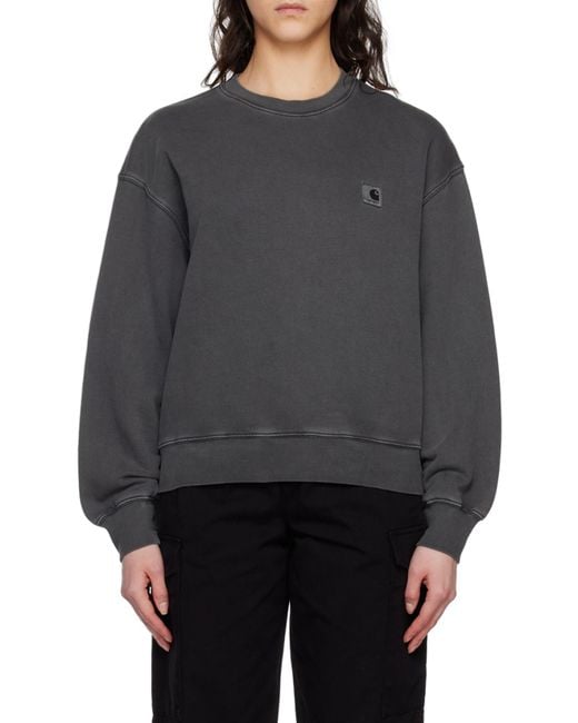 Carhartt Gray Wip Logo Patch Crewneck Sweatshirt