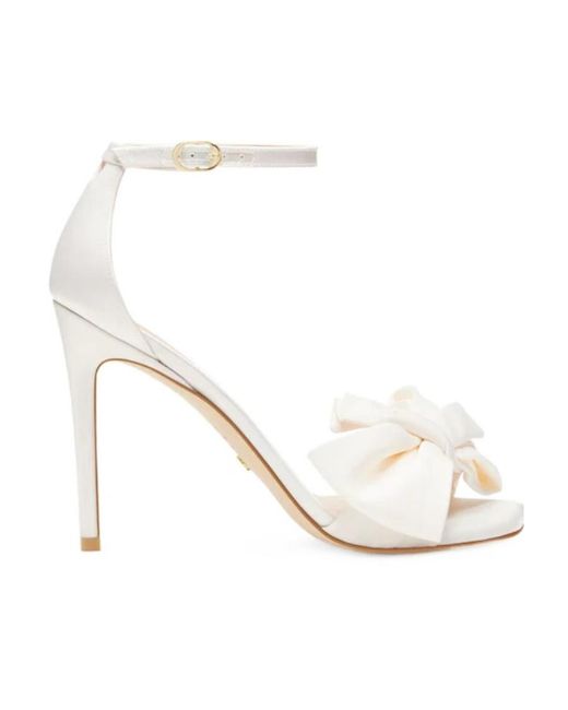 Stuart Weitzman White Logo Sandals