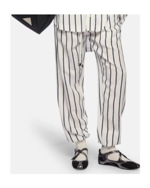 The Attico White Striped Casual Pants