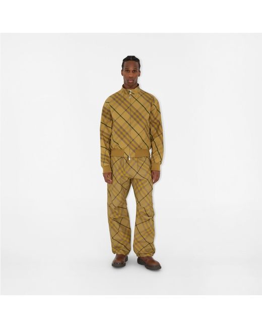 Burberry Green Check Printed Zipped Bomber Jacket for men
