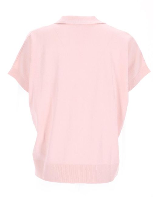 Aspesi Pink Short Sleeve Knitted Top