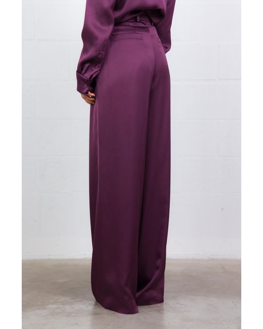 Dries Van Noten Purple Casual Pants With Belt Loops