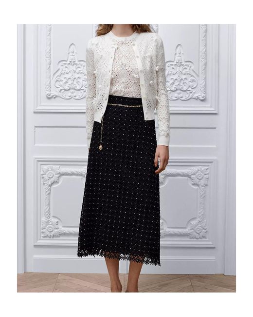 Dior White Iviera Embroidered Short-Sleeved Sweater