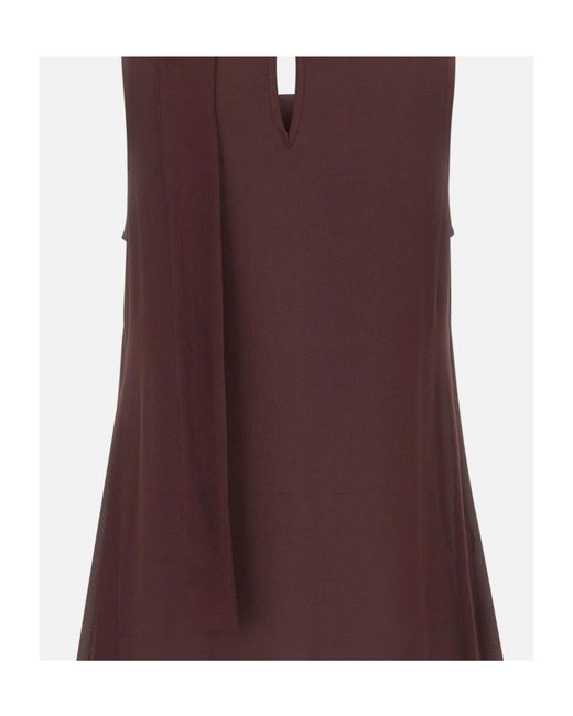 Kaos Brown Layered Scarf Detail Dress