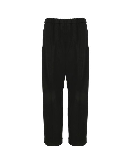 Fabiana Filippi Black Elasticated-Waist Tapered Trousers