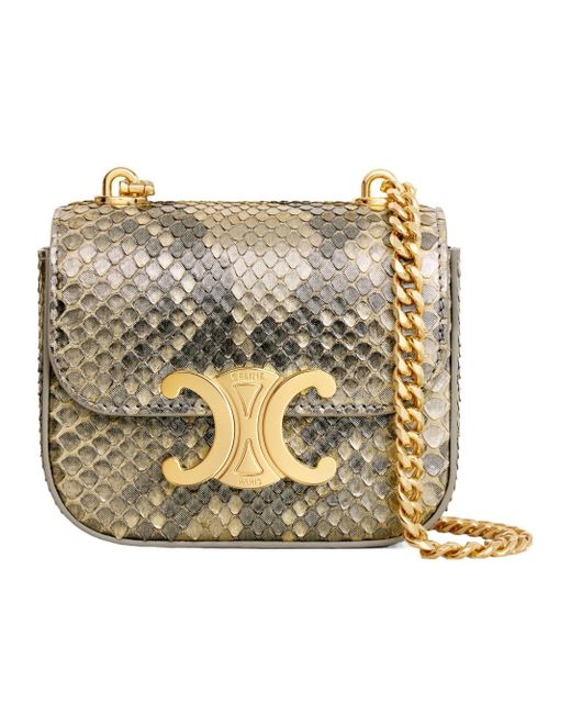 【CELINE】MINI CHAIN CLAUDE BAG MINI CHAIN CLAUDE IN NUBUCK CALFSKIN - CAMEL | CELINE