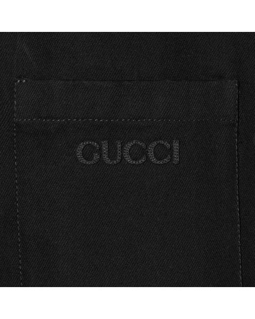 Gucci Black Denim Zip Shirt for men