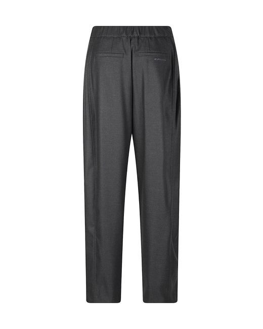 ERMANNO FIRENZE Gray Pleated Tapered Casual Trousers