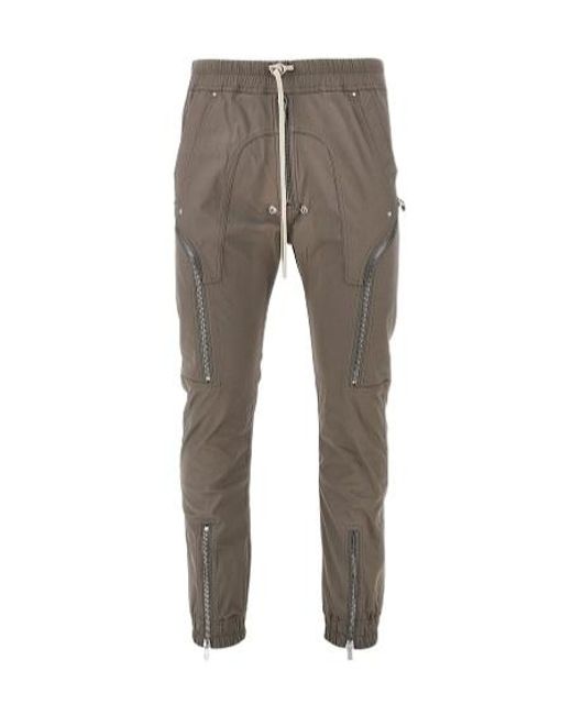 Rick Owens Gray Heizer Drawstring Cargo Pants for men
