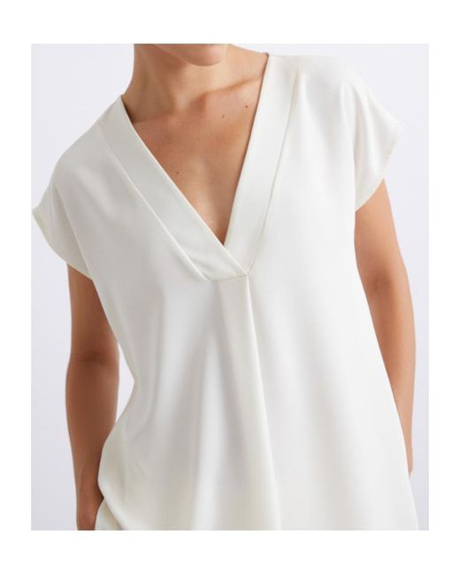 Marella White Fluid Satin Blouse