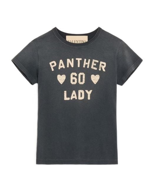 Valentino Black Logo Printed Crewneck T-Shirt