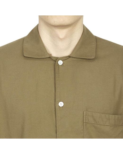 Tekla Green Flannel Long-Sleeved Pajamas for men