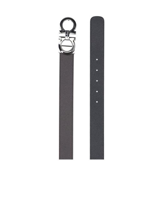 Ferragamo White Logo Belt for men