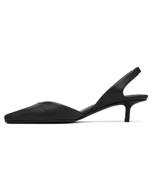 Loulou de Saison Black Akila Leather Slingback Pumps