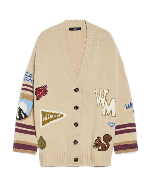 Weekend by Maxmara Natural Buttoned V-Neck Cardigan