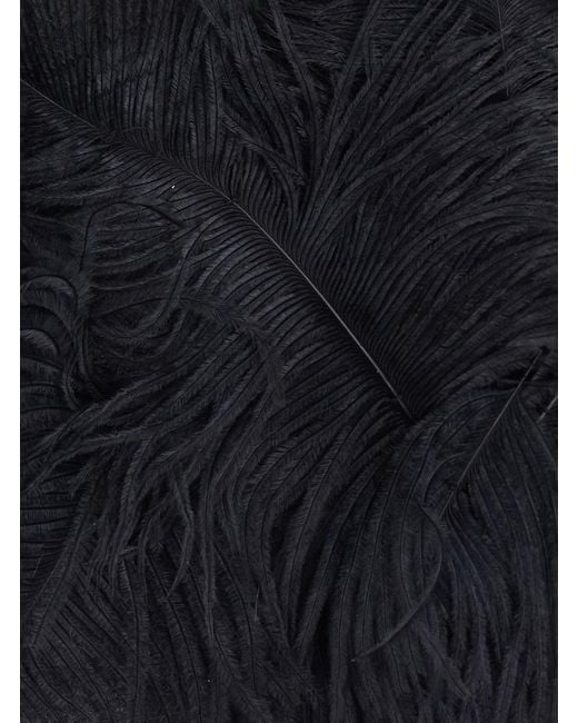 Semicouture Black Semi Couture Feather-Trim Tech Skirt