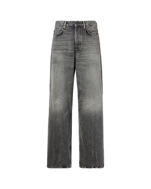 Acne Gray Faded Wide-Leg Jeans for men