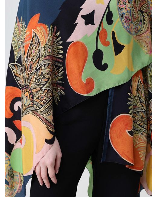 Etro Blue Printed Cape