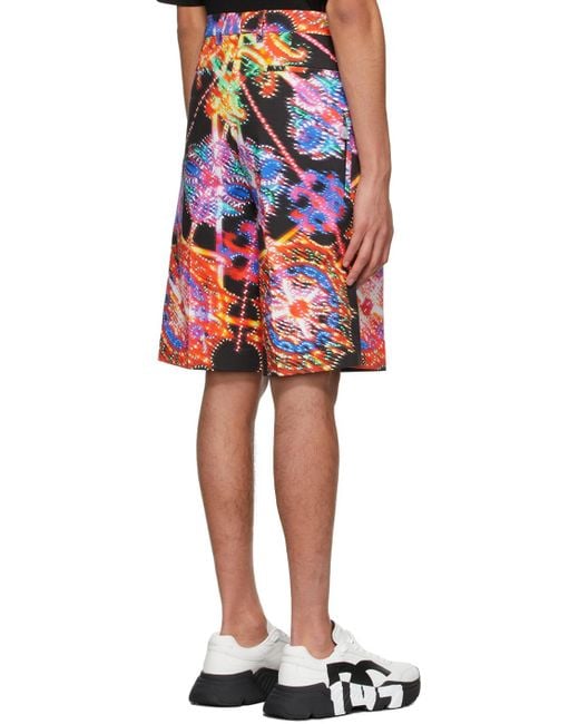 Dolce & Gabbana Red Luminaire Printed Shorts for men