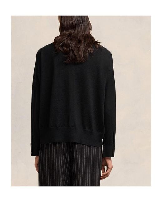 AMI Black Long-Sleeved Button-Up Cardigan for men