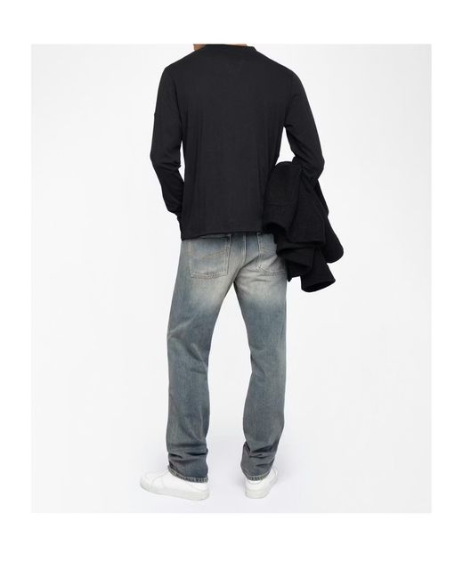 Zadig & Voltaire Black Monastir Henley T-Shirt for men