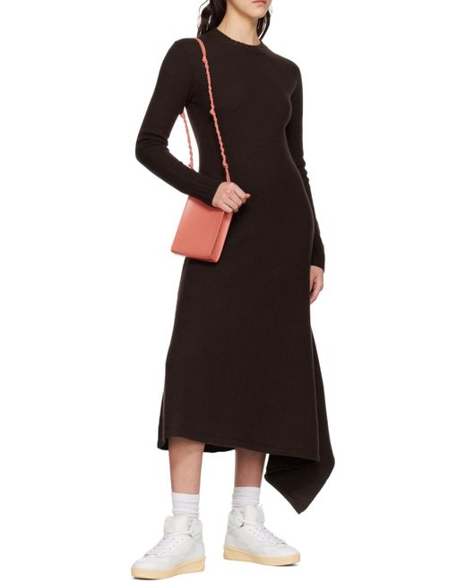 Jil Sander Pink Tangle Small Logo Embossed Crossbody Bag