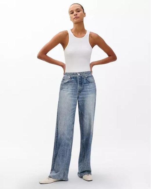 Rag & Bone Blue Miramar Wide-Leg Pants