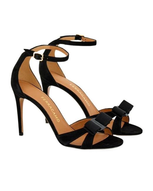 Ferragamo Black Ferragamo Vara Bow Sandals