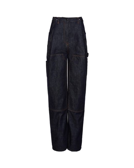 Magda Butrym Blue Magda Burtym Loose Leg Industrial Denim Trousers