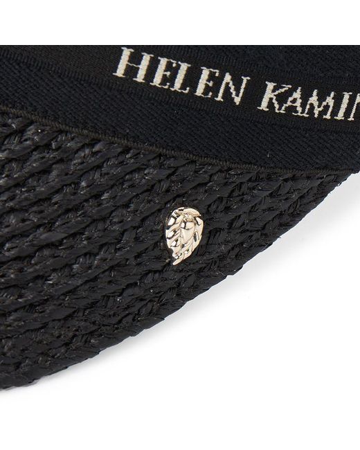 Helen Kaminski Black 8 Logo Visor Hat