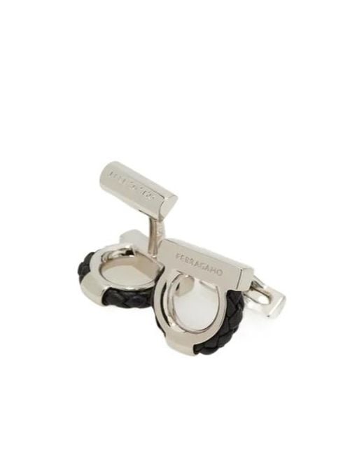 Ferragamo Metallic Gancini Cufflinks for men
