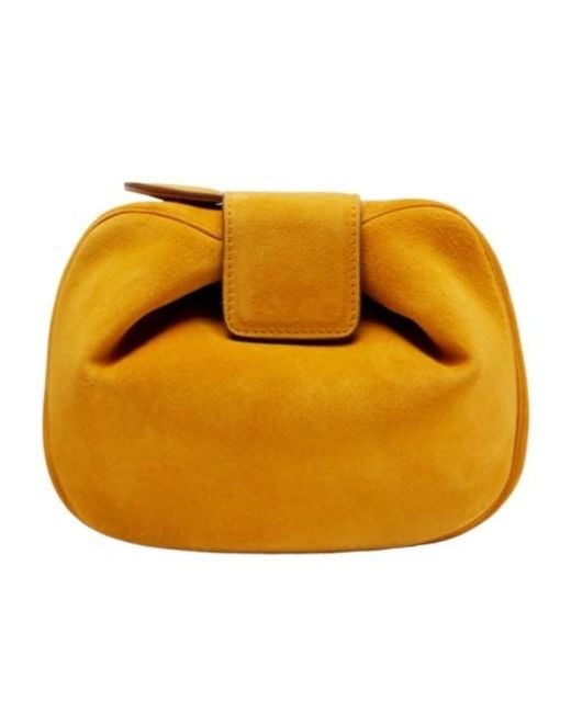 Gabriela Hearst Orange Soft Demi Small Leather Clutch